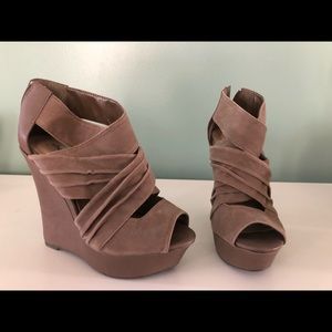 Faux Suede Wedges